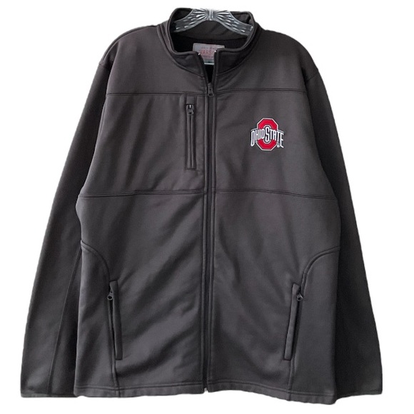Ohio State Jacket Lightweight Zip Up Performance Embroidered College Brown Large - Picture 7 of 9